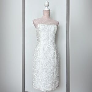 Ralph Lauren Evening Off White Textured Strapless Bachelorette Dress Sz 6